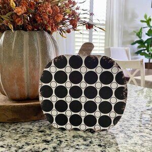 Black & White Polka Dot Wooden Pumpkin